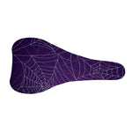 Purple Spider Web Pattern Print Bicycle Seat Cover