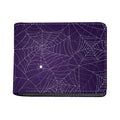 Purple Spider Web Pattern Print Bifold Wallet