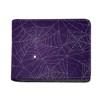Purple Spider Web Pattern Print Bifold Wallet