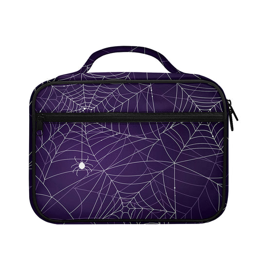 Purple Spider Web Pattern Print Briefcase Bible Bag