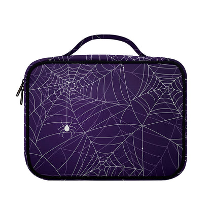 Purple Spider Web Pattern Print Briefcase Bible Bag