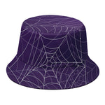 Purple Spider Web Pattern Print Bucket Hat