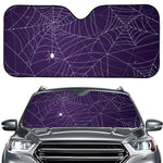 Purple Spider Web Pattern Print Car Windshield Sun Shade