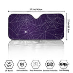 Purple Spider Web Pattern Print Car Windshield Sun Shade