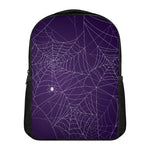 Purple Spider Web Pattern Print Casual Backpack