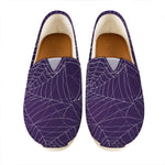 Purple Spider Web Pattern Print Casual Shoes