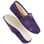 Purple Spider Web Pattern Print Casual Shoes