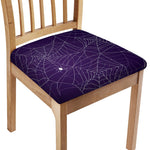 Purple Spider Web Pattern Print Chair Cushion Cover