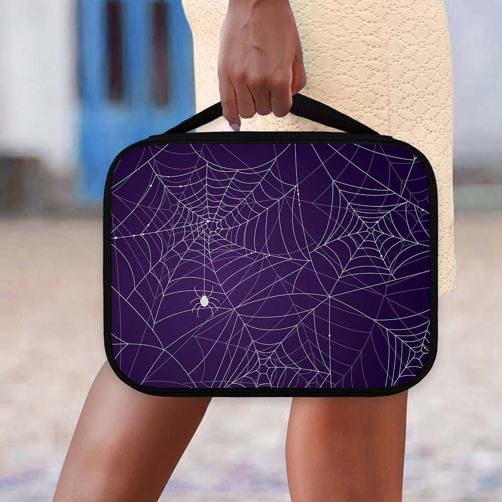 Purple Spider Web Pattern Print Classic Bible Case