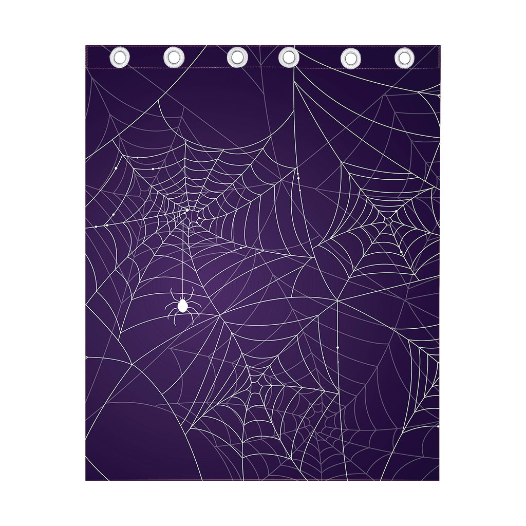 Purple Spider Web Pattern Print Curtain