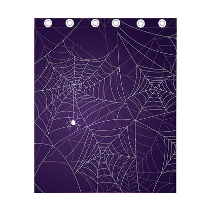Purple Spider Web Pattern Print Curtain