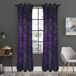 Purple Spider Web Pattern Print Curtain