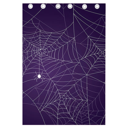 Purple Spider Web Pattern Print Curtain