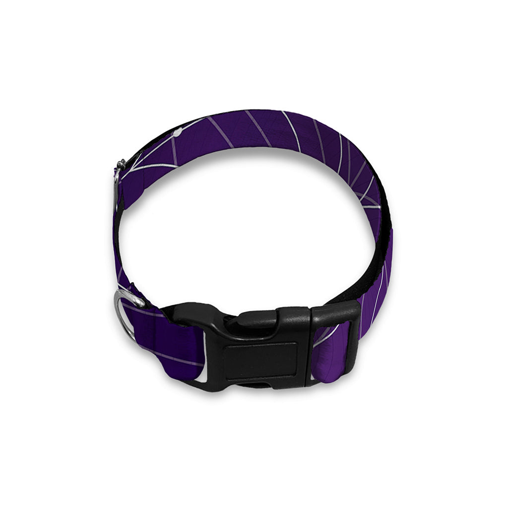 Purple Spider Web Pattern Print Dog Collar
