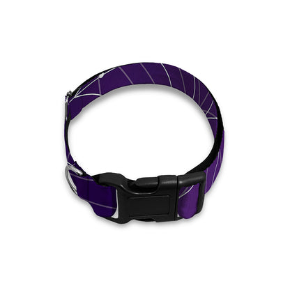 Purple Spider Web Pattern Print Dog Collar