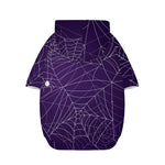 Purple Spider Web Pattern Print Dog Zip Up Hoodie