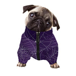 Purple Spider Web Pattern Print Dog Zip Up Jacket