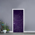 Purple Spider Web Pattern Print Door Sticker