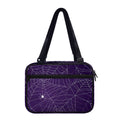 Purple Spider Web Pattern Print Double Strap Bible Bag
