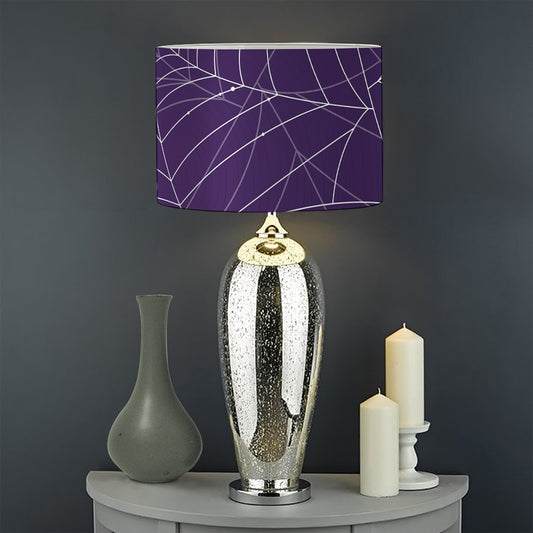 Purple Spider Web Pattern Print Drum Lamp Shade