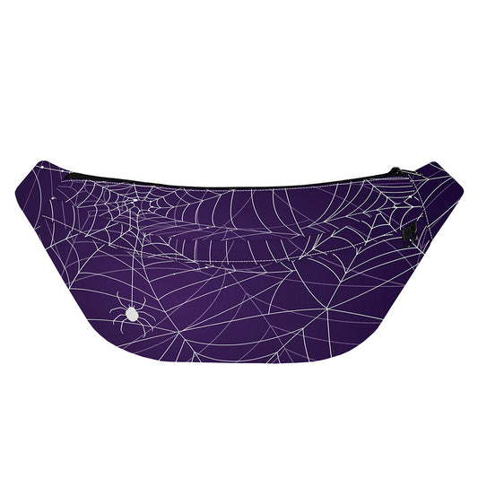 Purple Spider Web Pattern Print Fanny Pack