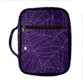 Purple Spider Web Pattern Print Front Pocket Bible Bag