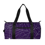 Purple Spider Web Pattern Print Gym Bag