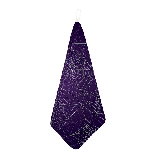 Purple Spider Web Pattern Print Hand Towel