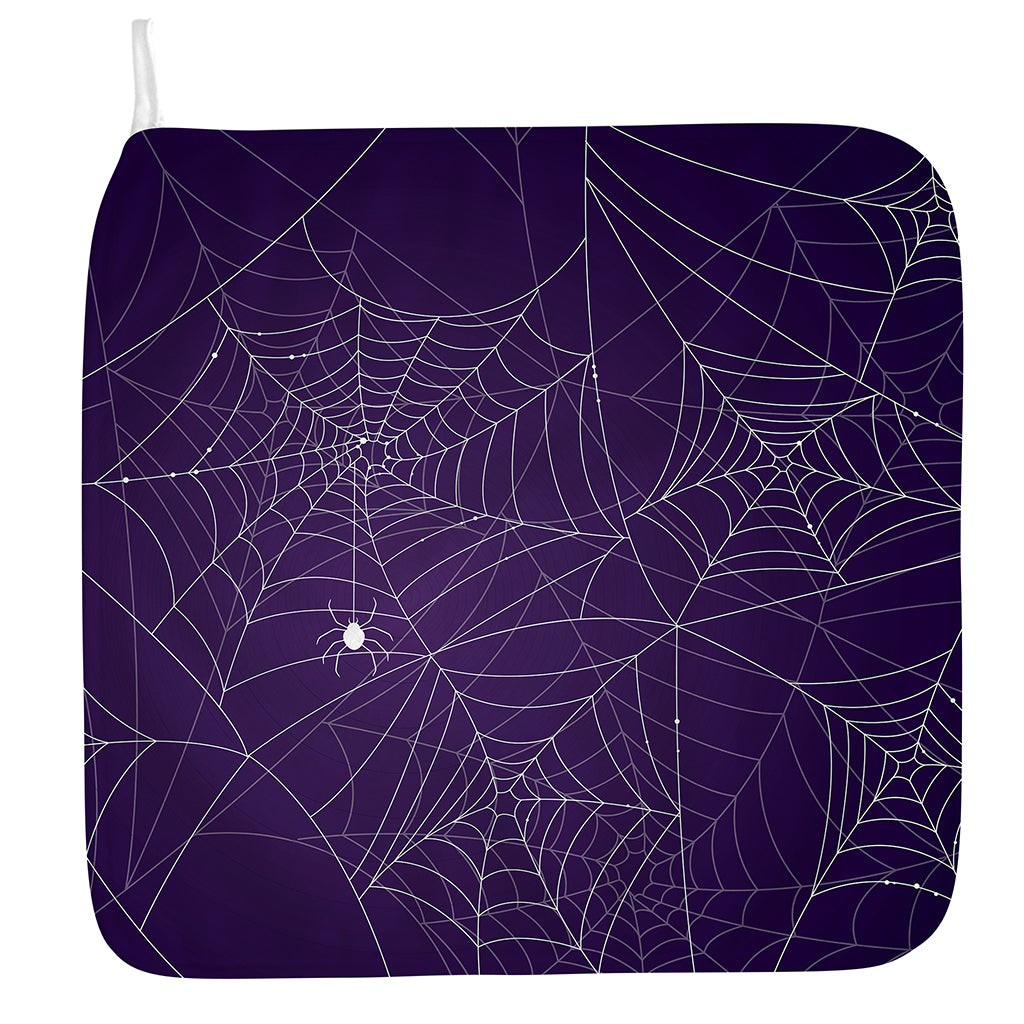 Purple Spider Web Pattern Print Hand Towel