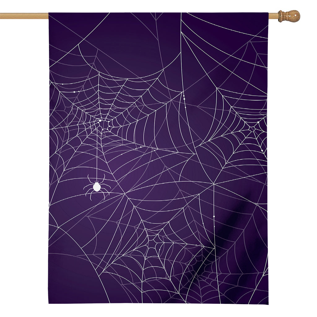 Purple Spider Web Pattern Print House Flag