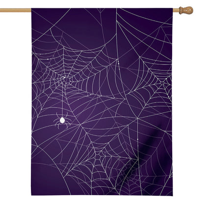 Purple Spider Web Pattern Print House Flag