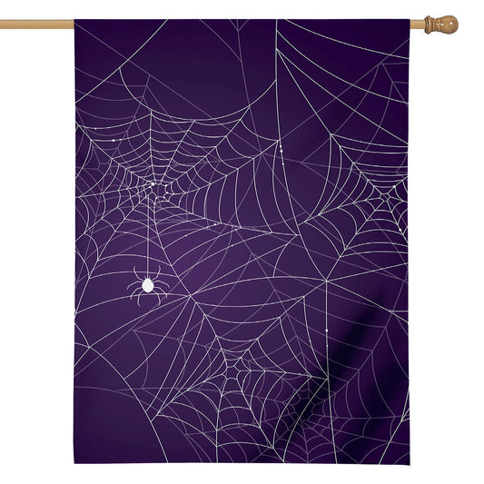 Purple Spider Web Pattern Print House Flag