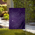 Purple Spider Web Pattern Print House Flag