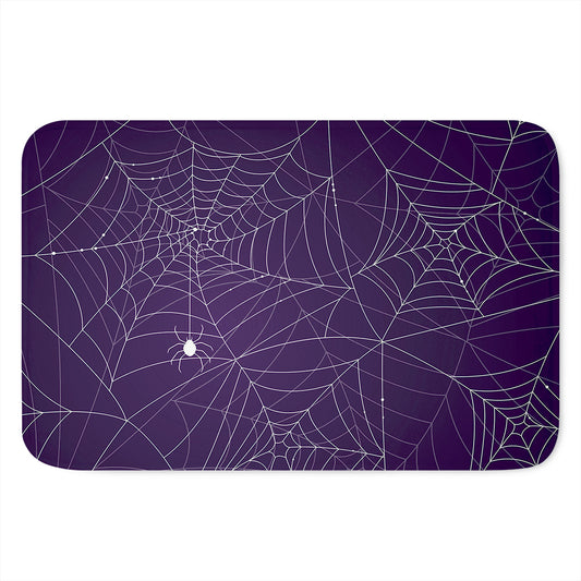 Purple Spider Web Pattern Print Indoor Door Mat