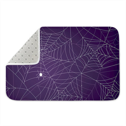 Purple Spider Web Pattern Print Indoor Door Mat