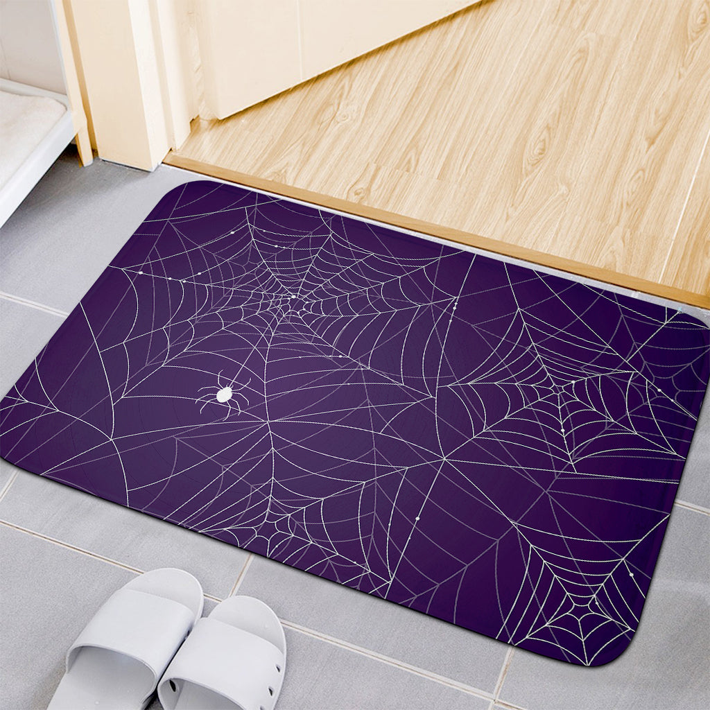 Purple Spider Web Pattern Print Indoor Door Mat