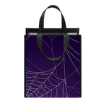 Purple Spider Web Pattern Print Insulated Lunch Tote