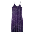 Purple Spider Web Pattern Print Jersey Midi Cami Dress