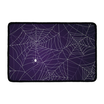 Purple Spider Web Pattern Print Kitchen Mat