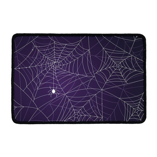 Purple Spider Web Pattern Print Kitchen Mat