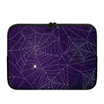 Purple Spider Web Pattern Print Laptop Sleeve