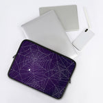 Purple Spider Web Pattern Print Laptop Sleeve