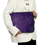 Purple Spider Web Pattern Print Laptop Sleeve