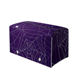 Purple Spider Web Pattern Print Leather Tissue Box Cover