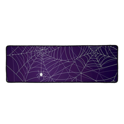 Purple Spider Web Pattern Print Long Kitchen Mat