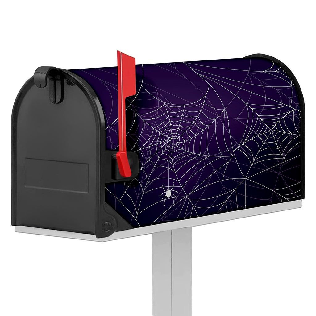 Purple Spider Web Pattern Print Mailbox Cover