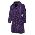 Purple Spider Web Pattern Print Men's Bathrobe