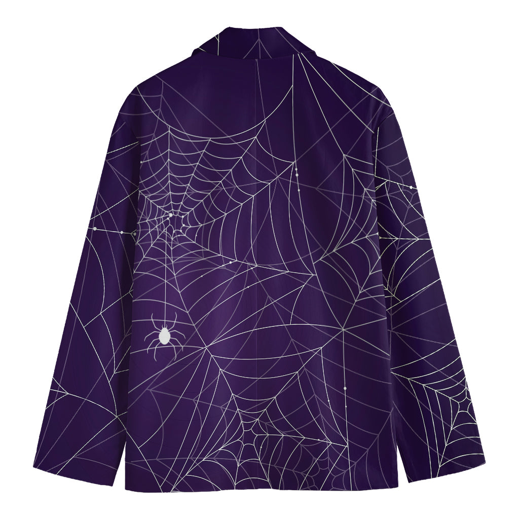 Purple Spider Web Pattern Print Men's Blazer