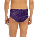 Purple Spider Web Pattern Print Men's Briefs