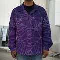 Purple Spider Web Pattern Print Men's Shirt Jacket